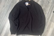 100% Organic Cotton Black Half Zip Sweatshirt Jumper