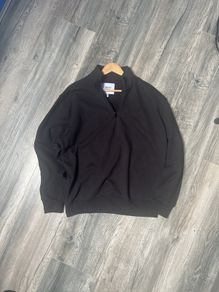 100% Organic Cotton Black Half Zip Sweatshirt Jumper