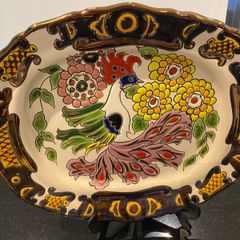 Jose Royo Vilar large Spanish ceramic decorative hand painted  piece