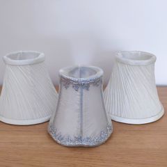 3 small clip on lamp shades