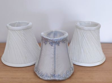 3 small clip on lamp shades