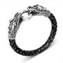 Leather Surfer Punk Gothic Steel Bracelet Men Jewellery Dragon Head Design Bracelet Image 3