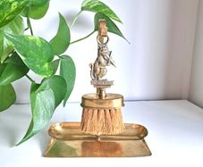 Brass Crumb Brush and Catcher Tray, Cat and Fiddle