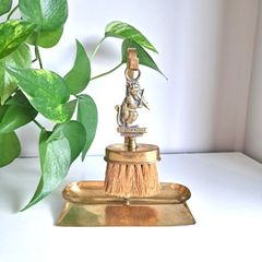 Brass Crumb Brush and Catcher Tray, Cat and Fiddle