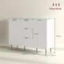 2-Door Sideboard with 3 Drawers and Adjustable Shelves - White Image 3
