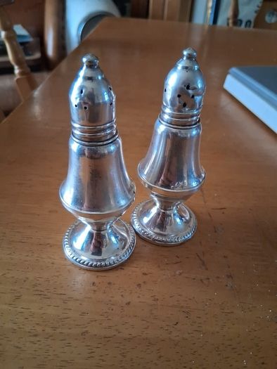 Sterling Silver Salt Pepper Set glass liners