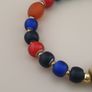 Vintage 4 Eyes Tibetan Agate & Venetian MultiColor WhiteHeart Beads bracelet Image 3