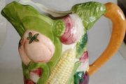 Vintage Majolica Cornucopia Vegetable Ceramic Pitcher