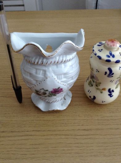 Two miniature vases/ ornaments