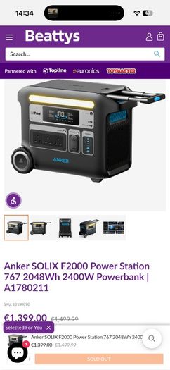 Anker SOLIX F2000 PowerHouse 767 2048Wh Portable Power Station