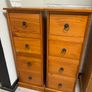 Pair of Solid Pine 4, Drawer Bedside Cabinets with Black Metal Handles Image 2