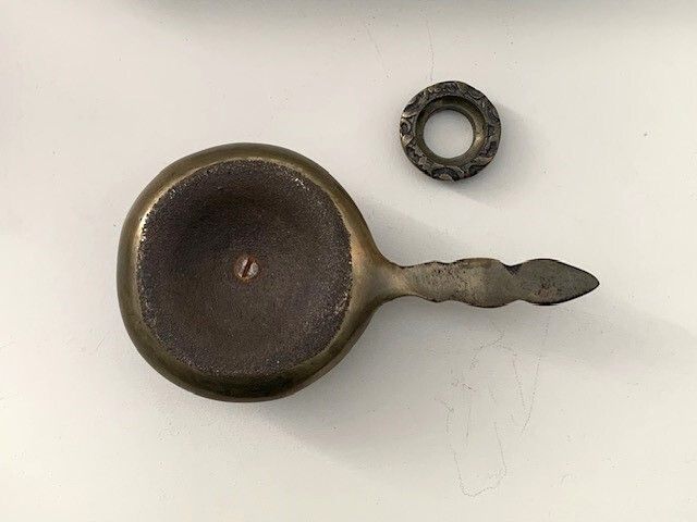 Antique French Solid Brass Candleholder