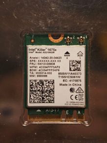 Intel Killer Wi-Fi 6E 1675x AX210NGW M.2 WiFi + Bluetooth Card (Module Only)
