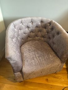 grey armchair