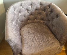 grey armchair