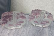 2 Vintage Walther Glass Solifleur Vases 1970s