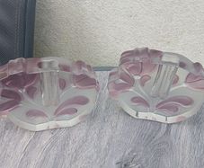 2 Vintage Walther Glass Solifleur Vases 1970s