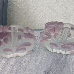 2 Vintage Walther Glass Solifleur Vases 1970s
