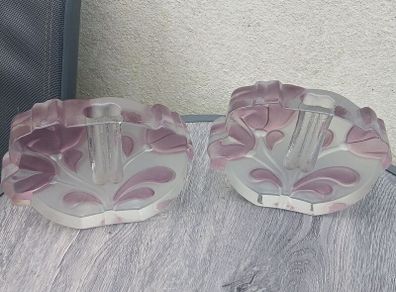 2 Vintage Walther Glass Solifleur Vases 1970s