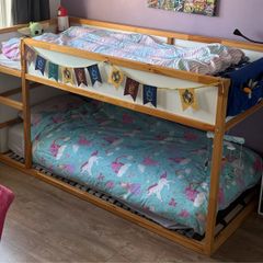 Bunk Bed with 2nd Base and Curtain - Ikea Kura