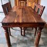 Antique Hardwood Table & 6 Chairs Image 3