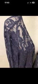 Handcrafted navy lace jacket size 20