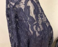Handcrafted navy lace jacket size 20