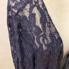 Handcrafted navy lace jacket size 20