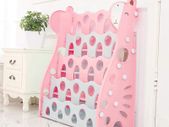 Kids Bookshelf - Children's Plastic Bookcase Rack with Easy Access 4 Display Shelves for Nursery, Playroom, Kindergarten - 85 x 70 x 30 cm - Pink