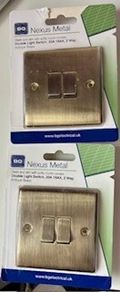 Double switches - antique brass