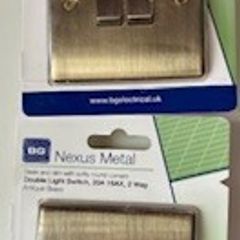 Double switches - antique brass