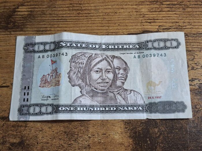 Eritrea, 100 Nafka banknote, 24.5.1997 - free standard postage