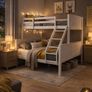 Double & Single Bunk Bed  Grey or white  Solid Wood Image 2