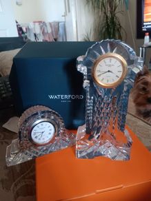 pair of Waterford crystal clocks