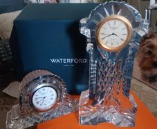 pair of Waterford crystal clocks