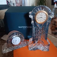 pair of Waterford crystal clocks