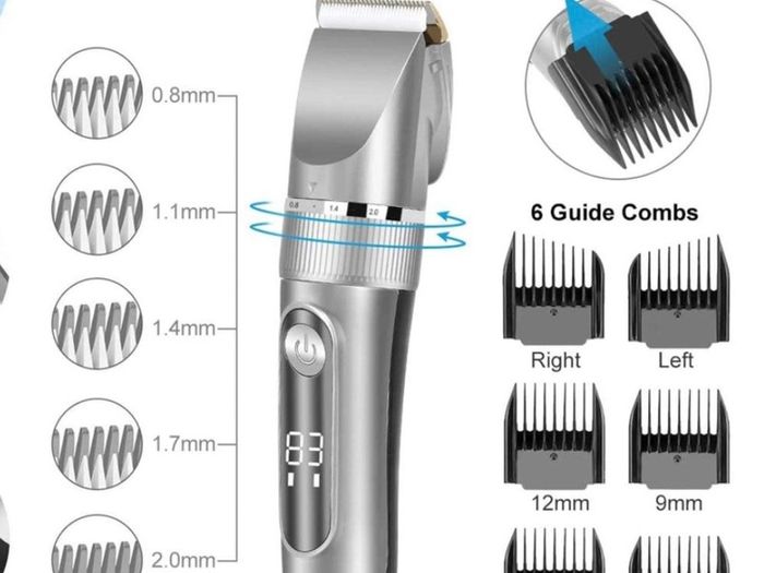 Hair Clippers, Professional Hair Trimmer Cordless Clippers Beard Shaver Electric Haircut Kit IPX7 Waterproof USB Rechargeable LED Display Beard Trimmer for Men and Family Use (FREE POSTAGE)