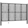 Garden Gate Steel 350x150 cm Black Image 2