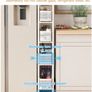 Premium Metal Kitchen Storage Trolley with Pull out Basket Narrow 5 Tier, Vegetable Fruit Organiser Rack Utility Rolling Cart on Lockable Wheels, Pantry Shelf Slim Shelving Unit, White Image 5