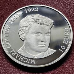 Eire 2012 Michael Collins Silver Proof 10 Euro Coin