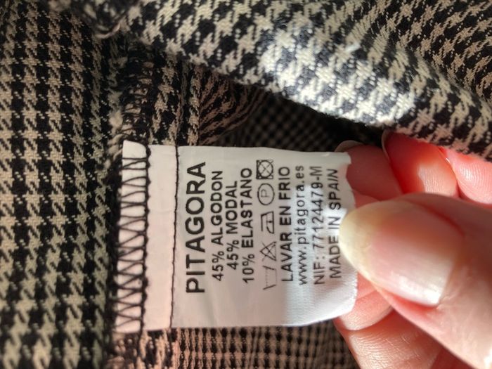 Pitagora limited edition houndstooth unisex dungarees.