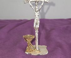 Italian made Pewter Crucifix with Chalice