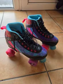 No Fear Quad Roller Skates EU 37 UK 4 + Mongoose Helmet