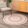 FREE EXPRESS SHIPPING Boho Round Rug 120CM, Machine Washable Rug for Living Room, Cotton Circle Kitchen Rug Area Rug with Small Tassel for Bedroom Patio, Mandala Outdoor Round Rug for Camping Picnic Image 2