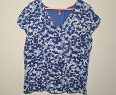 womens JOULES floral blouse short sleeve v neck UK 14 EU 42
