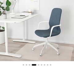 Langfjall office chair with armrests, Gunnared blue/white
