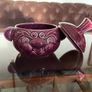 Vintage Sadler Pottery Beetroot Funny Face Lidded Jar Glazed Burgundy Image 10