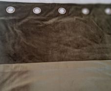 Green eyelet curtains