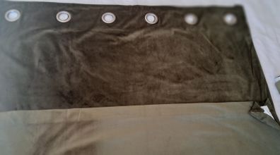 Green eyelet curtains