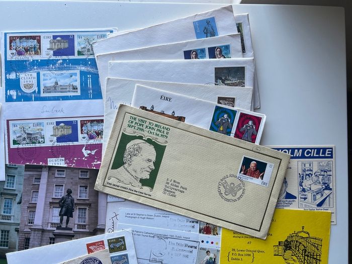 Irish FDC Envelopes Postcards Photos bundle Lot